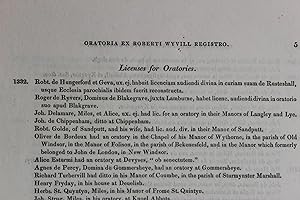 Oratoria ex Roberti Wyvill registro [also contains Deans, Archdeacons, Prebendaries &c of Sarum; ...