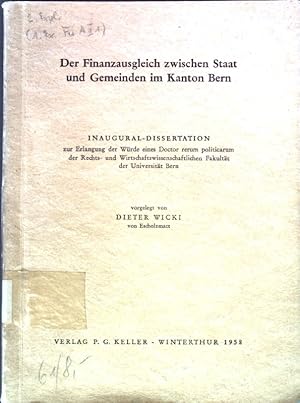 Seller image for Der Finanzausgleich zwischen Staat und Gemeinden im Kanton Bern Inaugural-Dissertation for sale by books4less (Versandantiquariat Petra Gros GmbH & Co. KG)