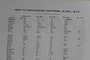 Index to Warwickshire Visitations, in Harl. M.S.S.