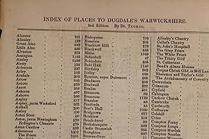 Index of places to Dugdale's Warwickshire. 2nd edition. By Dr Thomas