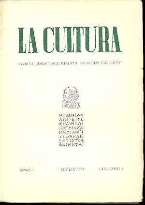 La cultura. Luglio 1963, fascicolo 4