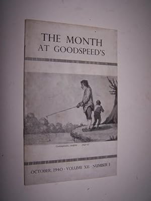 THE MONTH AT GOODSPEED'S. Vol. XII, No. 1, October, 1940
