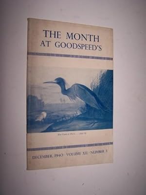 THE MONTH AT GOODSPEED'S. Vol. XII, No. 3, December 1940