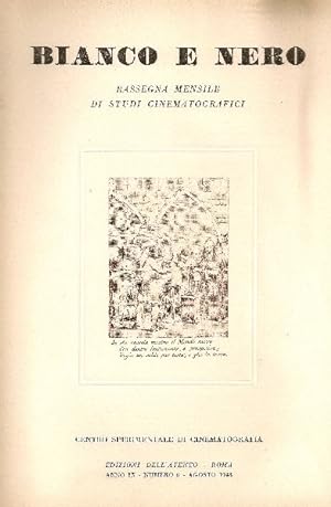Bild des Verkufers fr Bianco e Nero. Anno IX, Numero 6, Agosto 1948 zum Verkauf von Studio Bibliografico Marini