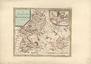 Original handkolorierter Kupferstich "Das Fürstenthum Hildburghausen Nro. 373" aus: Atlas Schaupl...