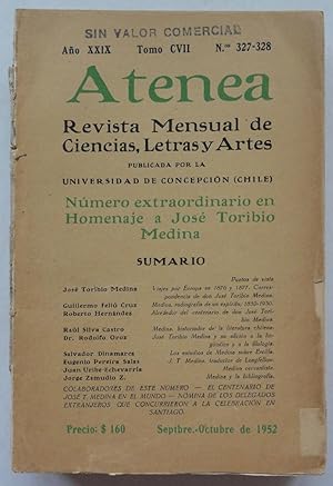 Atenea, Revista Mensual de Ciencias, Letreas y Artes, Año XXIX, Tomo CVII, Nos. 327-328, Sep-Oct ...