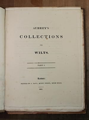 Aubrey's collections for Wilts. Part 1 1821, Part 2 1838 + plates [ Wiltshire ]