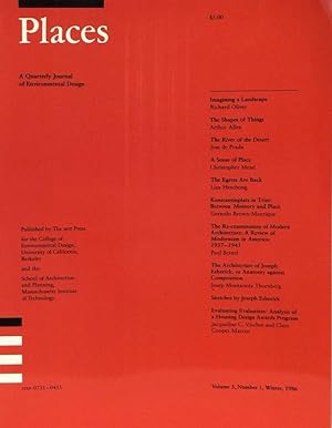 Places: Quarterly Journal of Environmental Design : Winter 1986 Volume 3 Number 1