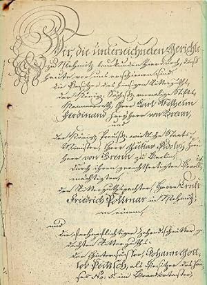Urkunde zur Ablösung der Frohnen des Rittergutes Nehmitz Amt Borna Anno 1836.