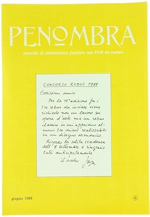 PENOMBRA. Mensile di Enimmistica. Anno 1988 - N. 6.: