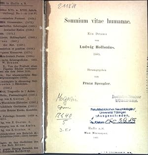 Sommium vitae humanae; ein Drama. Neudrucke deutscher Litteraturwerke des XVI. und XVII. Jahrhund...