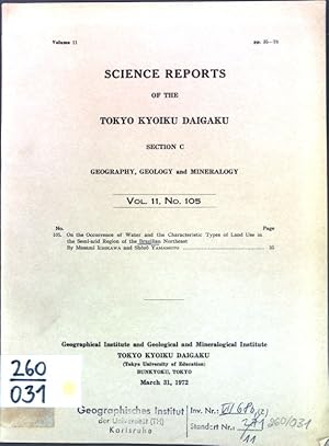 Bild des Verkufers fr On the Occurrence of Water and the Characteristic Types of Land Use in the Semi-arid region of the Brazilian Northeast; Science Reports of the Tokyo Kyoiku Daigaku, Section C; Vol. 11, No. 105; zum Verkauf von books4less (Versandantiquariat Petra Gros GmbH & Co. KG)