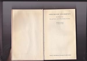 Imagen del vendedor de Griechische Inschriften als Zeugnisse des Privaten und. offentlichen Lebens. Griechisch-deutsch ed. Gerhard Pfohl a la venta por Meir Turner