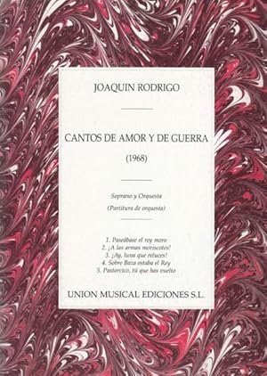 Seller image for Cantos de Amor Y de Guerra (1968) for Soprano and Orchestra - Full Score for sale by Hancock & Monks Music