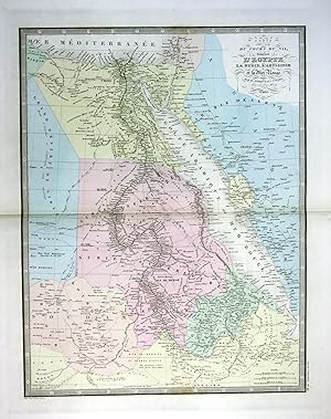 Image du vendeur pour Carte du cours du Nil comprenant l'Egypie" - Egypt gypten Red Sea Karte map mis en vente par Antiquariat Steffen Vlkel GmbH