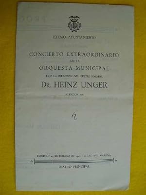 Seller image for Concierto Extraordinario de Gala por la ORQUESTA MUNICIPAL VALENCIA - 1948 for sale by Librera Maestro Gozalbo
