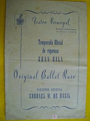 Teatro Principal Valencia - Temporada Oficial, ORIGINAL BALLET RUSO - Publicidad