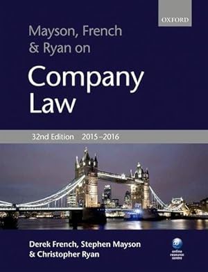 Imagen del vendedor de Mayson, French & Ryan on Company Law a la venta por Bellwetherbooks