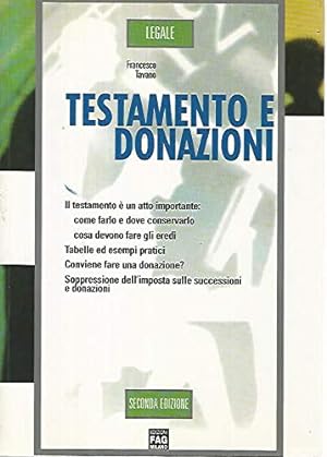 Immagine del venditore per Testamento e donazioni venduto da Libro Co. Italia Srl