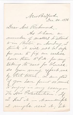 Imagen del vendedor de AUTOGRAPH LETTER SIGNED by the radical minister WILLIAM J. POTTER regarding a lecture he will give. a la venta por Blue Mountain Books & Manuscripts, Ltd.