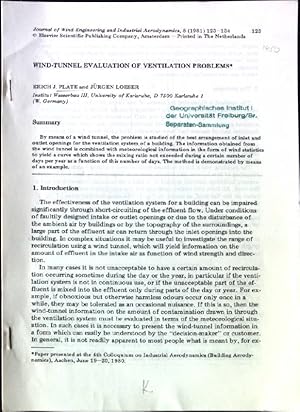 Bild des Verkufers fr Wind-Tunnel Evaluation of Ventilation Problems Journal of Wind Engineering and Industrial Aerodynamics, 8 zum Verkauf von books4less (Versandantiquariat Petra Gros GmbH & Co. KG)