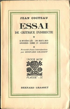 Seller image for Essai de Critique indirecte. Le Mystre Lac. Des Beaux-Arts Considrs comme un Assassinat for sale by Librairie In-Quarto