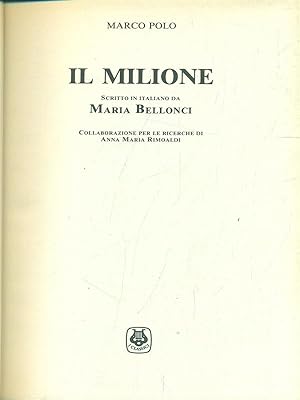 Immagine del venditore per Il Milione venduto da Librodifaccia