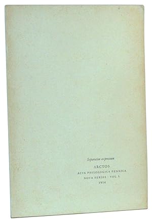 Seller image for Cicero ber die Briefarten (Genera Epistularum) (offset reprint from Arctos: Acta Philologica Fennica, Nova Series, Vol. I, 1954, pp. 97-102) for sale by Cat's Cradle Books