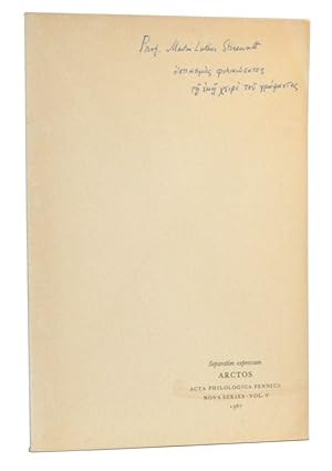 Seller image for Epistula Sarapammonis P.S.I. 1412: Particula Aucta (offset reprint from Arctos: Acta Philologica Fennica, Nova Series, Vol. V, 1967, pp. 79-84) for sale by Cat's Cradle Books