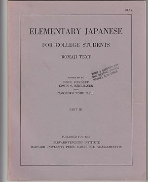 Elementary Japanese for College Students: Part Iii: Romaji Text