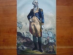George Washington. Portraitfigur in Farbendruck.