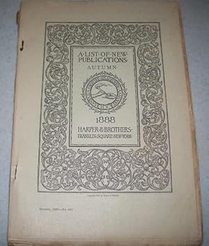 Bild des Verkufers fr Harper's New Monthly Magazine October 1888 zum Verkauf von Easy Chair Books