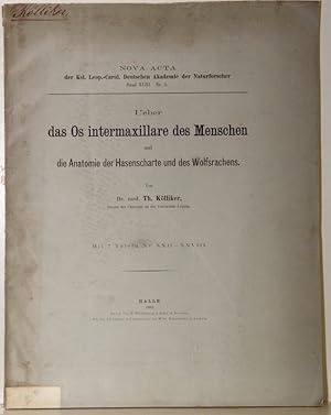 Bild des Verkufers fr Ueber das Os intermaxillare des Menschen und die Anatomie der Hasenscharte und des Wolfsrachens. (Nova Acta, Band XLIII, Heft 5). zum Verkauf von Antiquariat  Braun