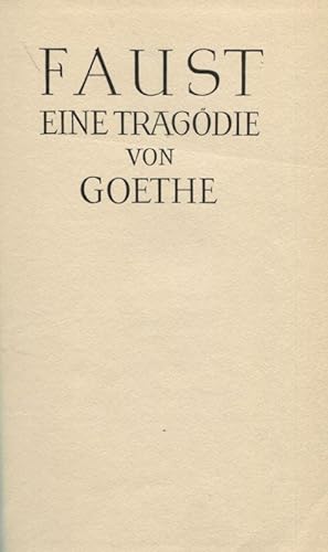 Faust Eine Tragödie von Goethe