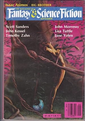 Image du vendeur pour The Magazine of Fantasy and Science Fiction September 1982, The Memory of Wood, Everybody Goes to Mosserman's, The Undine, A Little Matter of Timing, The Wooing of Slowboat Sadie, The Crystal of Caracodissa, The Peaceful Man, Another Orphan, Big Brother + mis en vente par Nessa Books