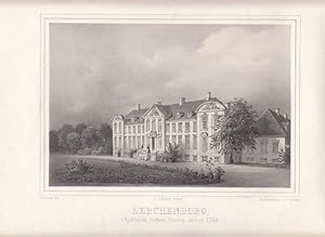 Lerchenborg, i Sjaelland, forhen Östrup, opfört 1742. Lithographie von Em. Baerentzen nach F. Ric...