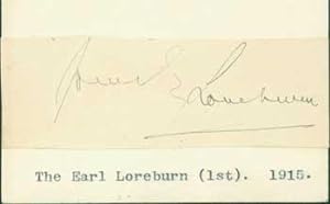 Imagen del vendedor de Signature of Robert Reid, 1st Earl Loreburn, pasted onto card with typed title. a la venta por Wittenborn Art Books