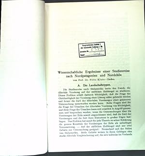 Seller image for Wissenschaftliche Ergebnisse einer Studienreise nach Nordpatagonien und Nordchile; Sonderdruck aus den Verhandlungen des XXI. Deutschen Geographentages zu Breslau; for sale by books4less (Versandantiquariat Petra Gros GmbH & Co. KG)