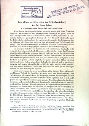 Entwicklung und Geographie des Weltluftverkehrs; Sonderdruck au: Geographische Zeitschrift, 34. J...