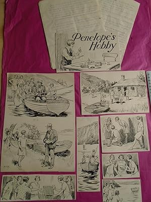 ORIGINAL ARTWORK (by Saville Lumley) AND ORIGINAL TYPSCRIPT (by V. C. Alexander) FOR "PENELOPE'S ...