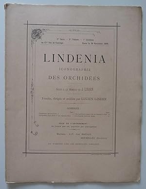 Lindenia. Iconographie des orchidées. 2me série. - 5me volume. - 1re livraison ou 15me vol. de l'...