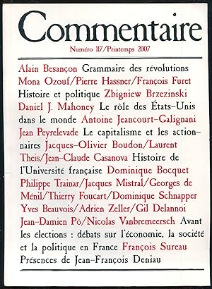 Bild des Verkufers fr Commentaire n117, Printemps 2007 zum Verkauf von LibrairieLaLettre2