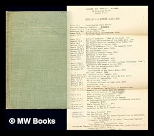 Bild des Verkufers fr Library catalogue of the Society for Psychical Research (Supplement 1927-28) / compiled by Theodore Besterman zum Verkauf von MW Books Ltd.