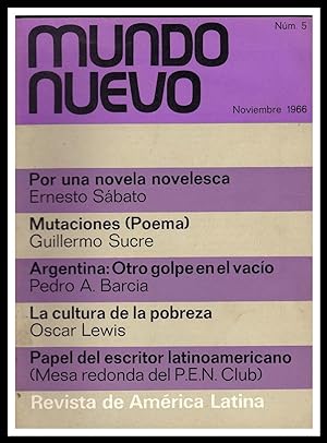 Nuevo Mundo - Revista Cultural. Nos. 1 al 5 - Julio 1966 a Noviembre 1966