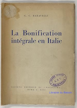 Bild des Verkufers fr La bonification intgrale en Italie zum Verkauf von Librairie du Bassin
