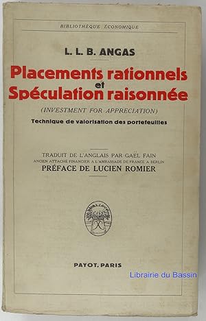 Image du vendeur pour Placements rationnels et spculation raisonne mis en vente par Librairie du Bassin