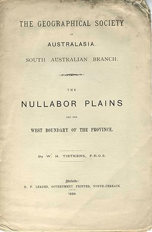 Seller image for The Nullabor Plains and the West Boundary of the Province. Pamphlet for sale by Antipodean Books, Maps & Prints, ABAA