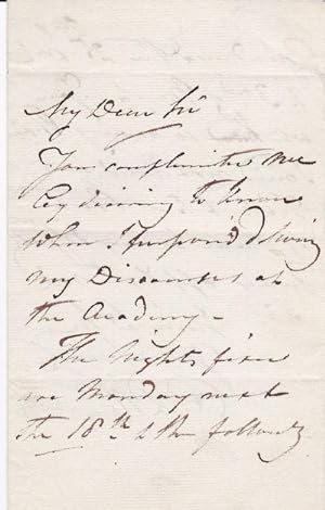 AUTOGRAPH LETTER SIGNED BY BRITISH SCULPTOR SIR RICHARD WESTMACOTT ABOUT ADMISSION TO HIS ROYAL A...