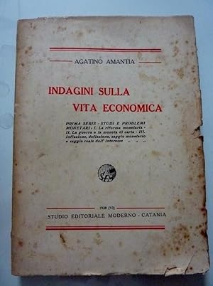 Seller image for INDAGINI SULLA VITA ECONOMICA Prima Serie STUDI E PROBLEMI MONETARI for sale by Historia, Regnum et Nobilia