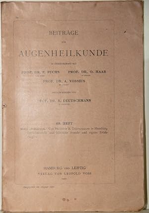 Bild des Verkufers fr Mein Heilserum. Experimentelle und klinische, fremde und eigene Erfahrungen (= Beitrge zur Augenheilkunde, 69. Heft). zum Verkauf von Antiquariat  Braun